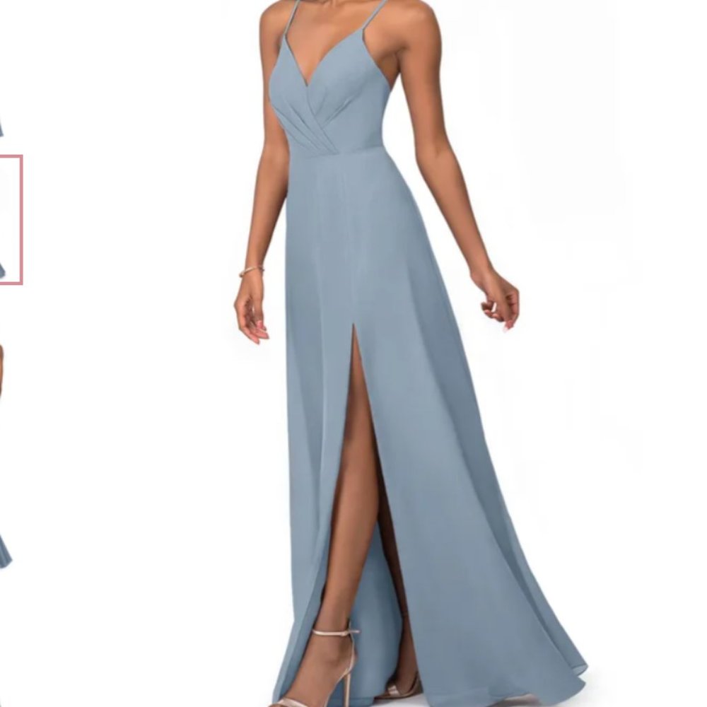 Azazie Everleigh in Dusty Blue